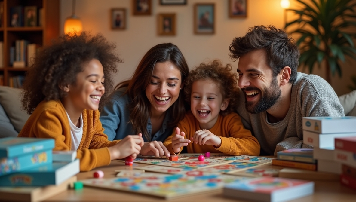 Spieltisch mit Familie